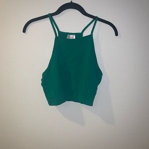 Teal crop tank